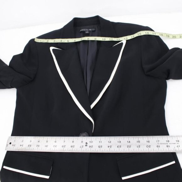 Lafayette 148 blazer womens 8 Responsible Finesse Crepe Piped Peak Lapel viscose - Picture 13 of 14